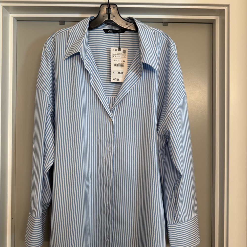 Zara Blue Striped Shirt